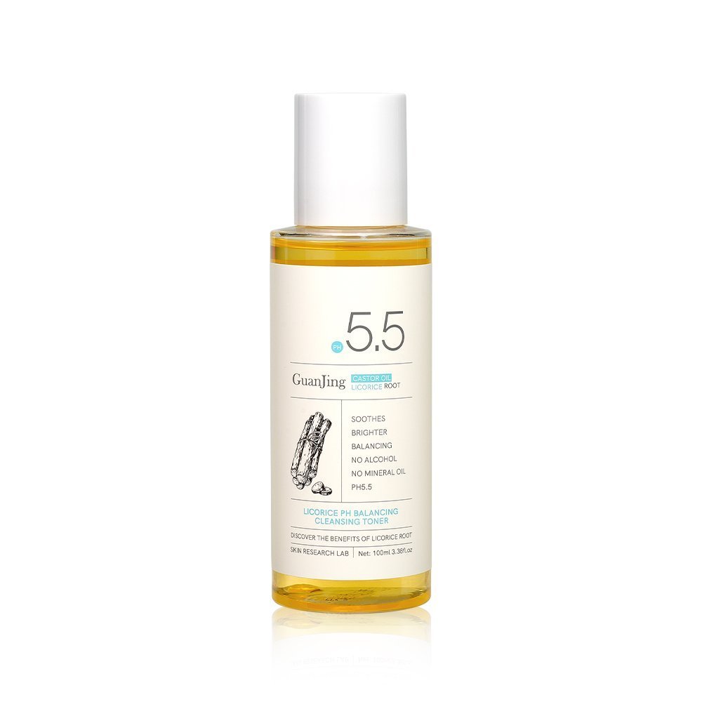 Guanjing ph 5.5 castor oil licorice balancing cleansing toner (100ml)