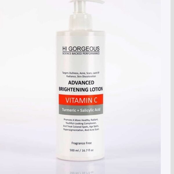 Hi Gorgeous Advanced Brightening Lotion (Vitamin C, Turmeric + Salicylic Acid) 500ml