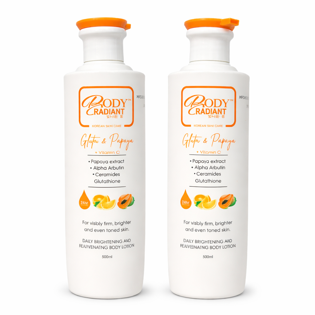 Body Radiant Gluta & Papaya Vitamin C Daily Brightening & Rejuvenating Body Lotion (500ml).