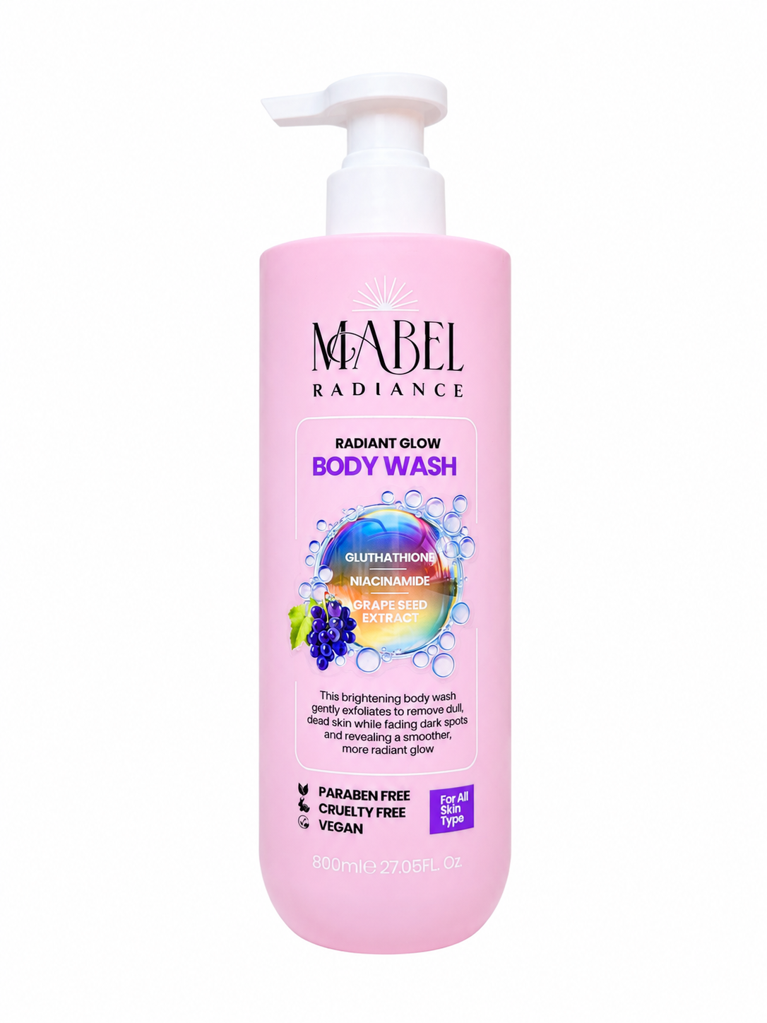 Mabel radiance radiant glow body wash 800ml