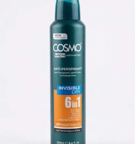 Cosmo Advanced Men Anti Perspirant Invisible Dry 6 in 1 250ml