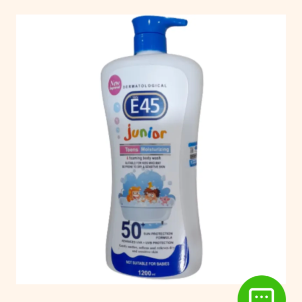 E45 Junior teens moisturising and foaming body wash 1200ml