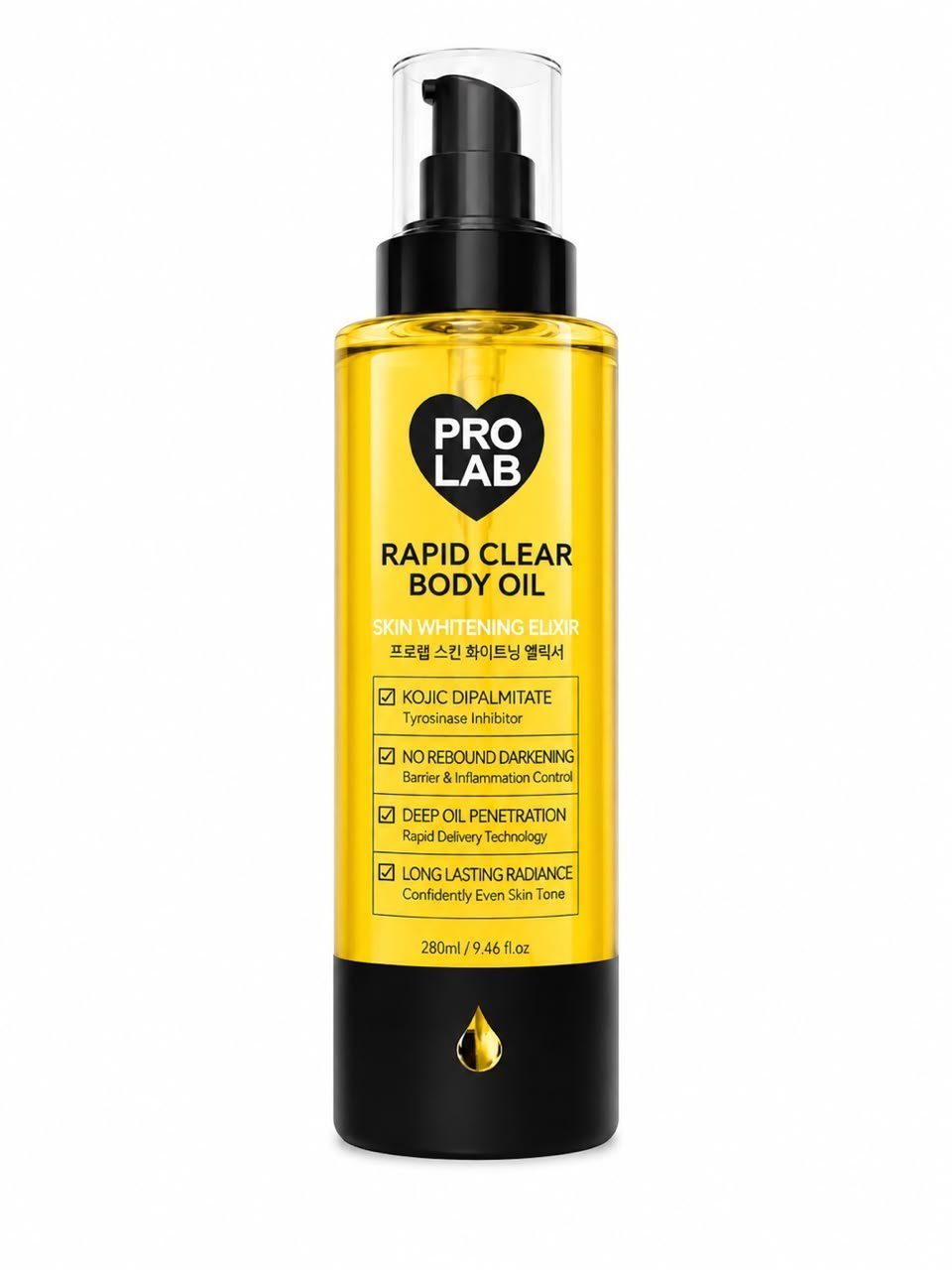Prolab Rapid Clear Skin Whitening Elixir Body Oil 280ml / 9.46 fl.oz