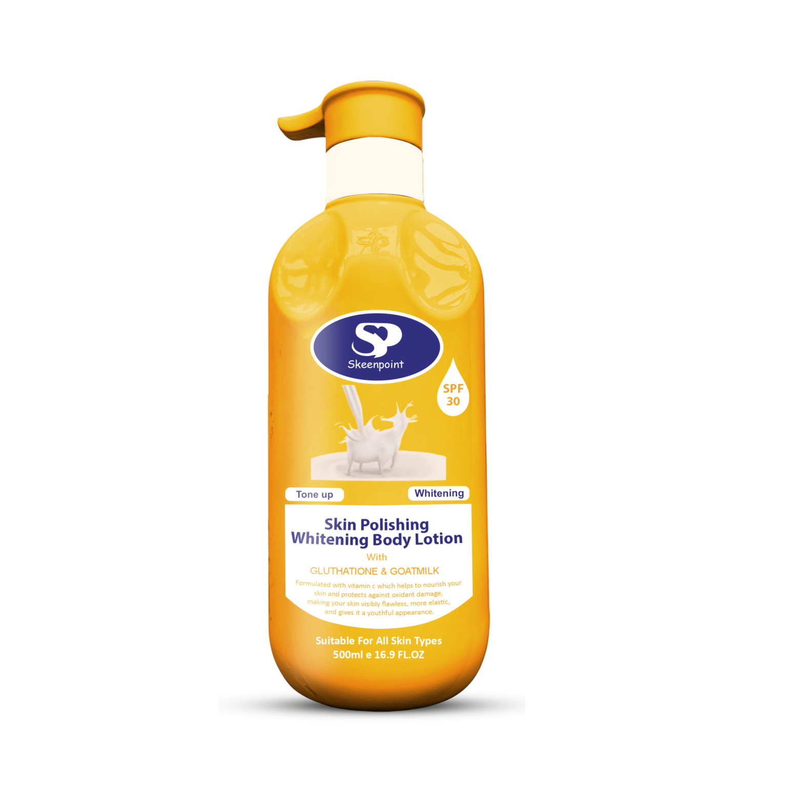 Skeenpoint Skin Polishing Whitening Body Lotion with Glutathione and Goat Milk 500ml