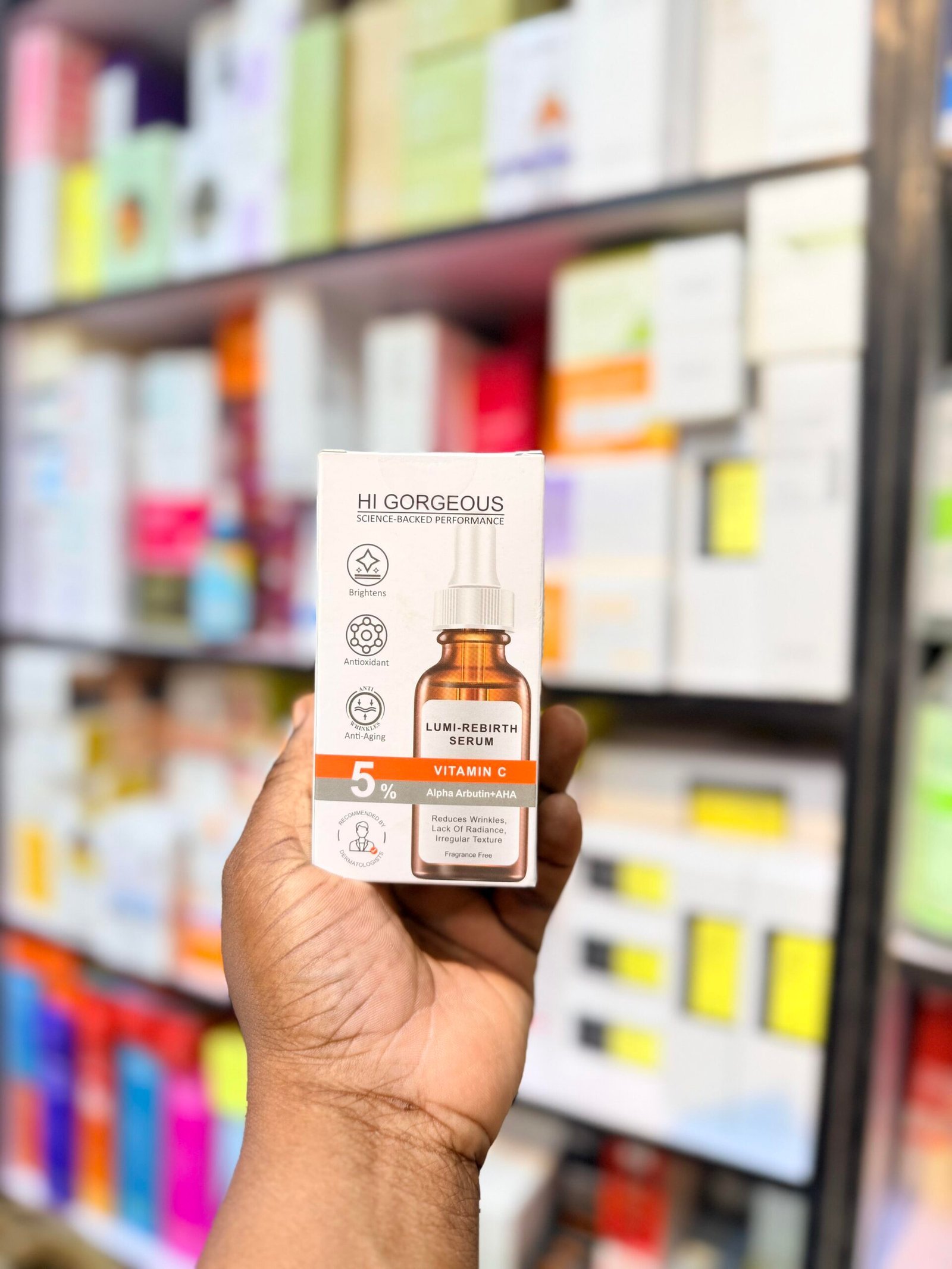 Hi Gorgeous 5% Vitamin C Alpha arbutin + AHA Face serum 30ml