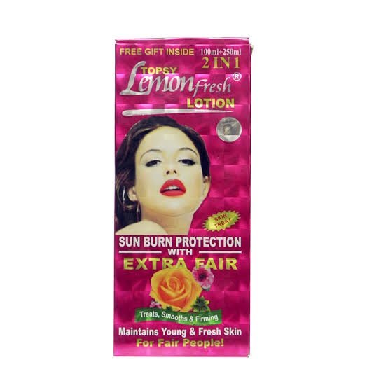 Topsy Lemon Fresh Extra Fair Lotion – 100ml ~ pink