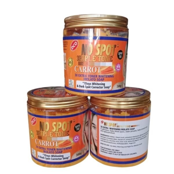 DCO No spot 3riple tone carrot 3x extra toner whitening Molato soap 500g