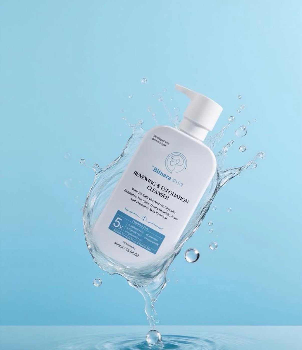 Bitnara Renewing & Exfoliating Cleanser 400ml (Suitable for acne-prone and normal skin)