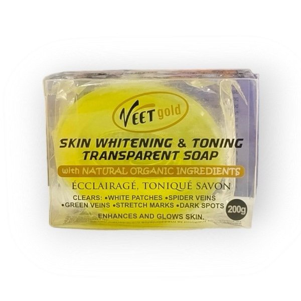 Veet Gold Skin Whitening & Toning transparent soap (200g)