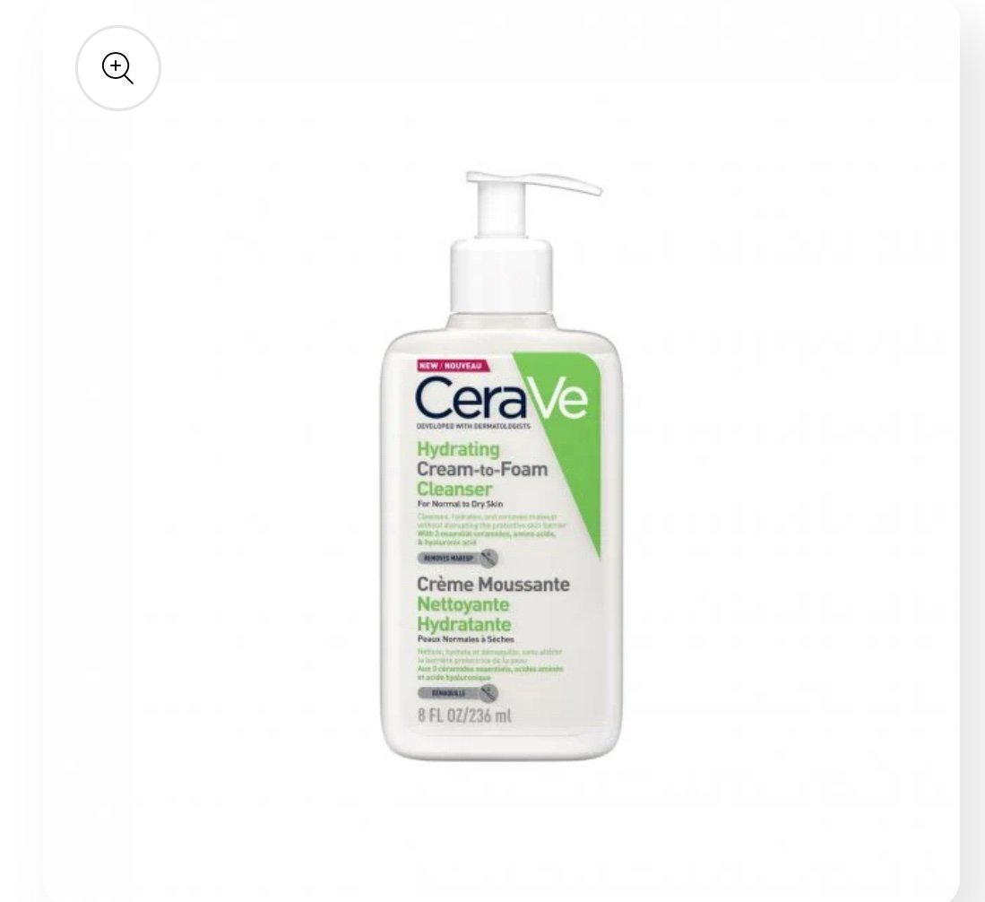 CerAve hydrating cream to foam cleanser 8floz