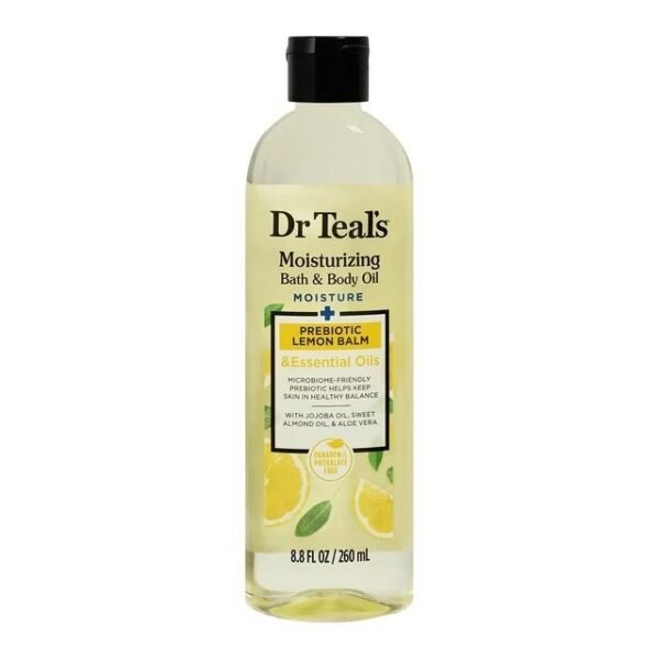Dr Teals Moisturising Bath and Body Oil Prebiotic Lemon Balm and Essential Oils