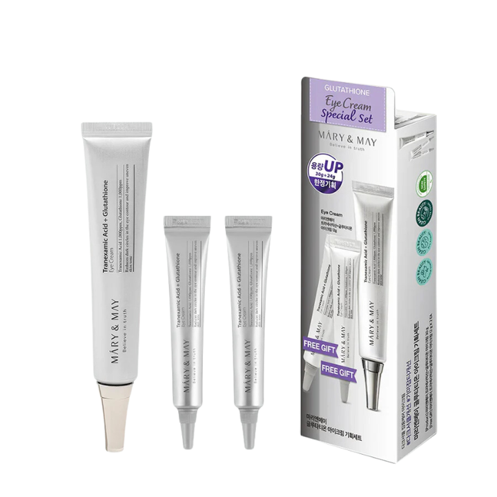 Mary & May Tranexamic Acid + Glutathione Eye Cream Set -30ml+12ml x 2