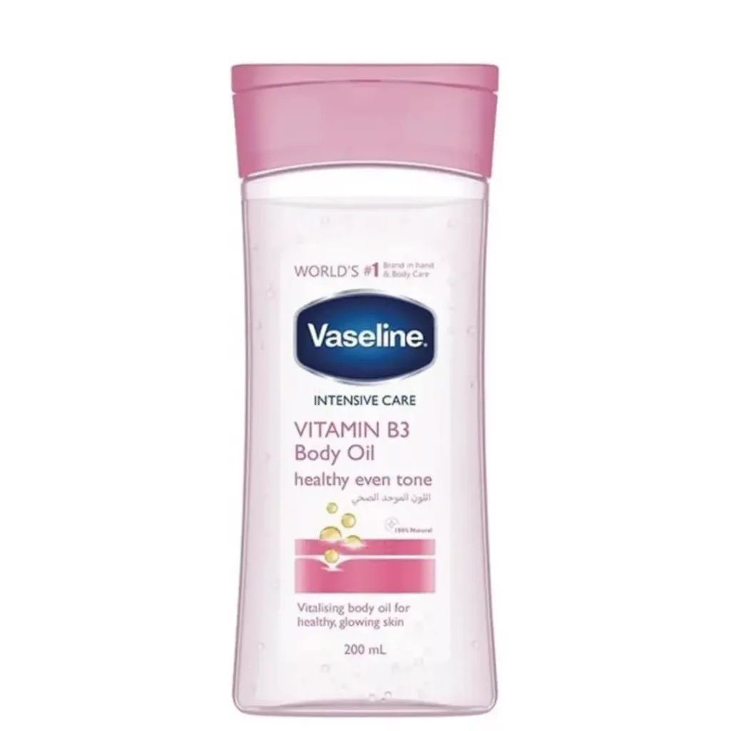 Vaseline Intensive Care Vitamin B3 Body Oil 200ml(Pink), Package may vary