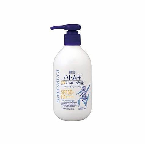 Hatomugi uv spf 50+ milky gel sunscreen 250ml