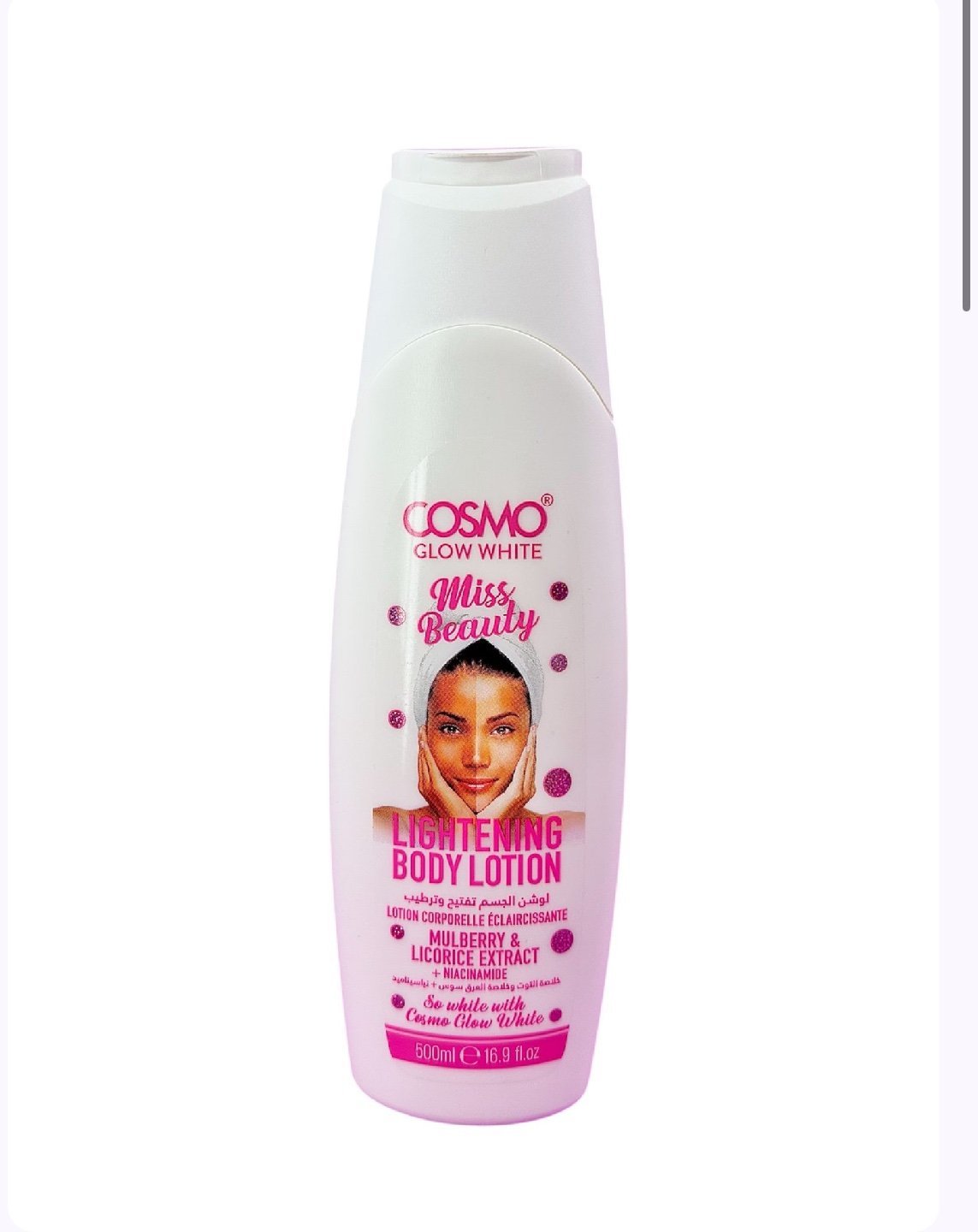 COSMO GLOW WHITE MISS BEAUTY LIGHTENING BODY LOTION 500ml