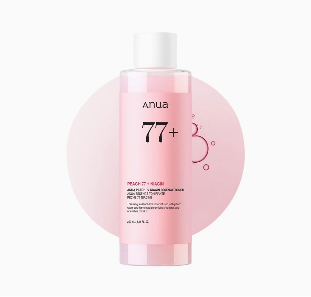 Anua Peach 77 Niacin Essence Toner 250ml (packaging may vary)