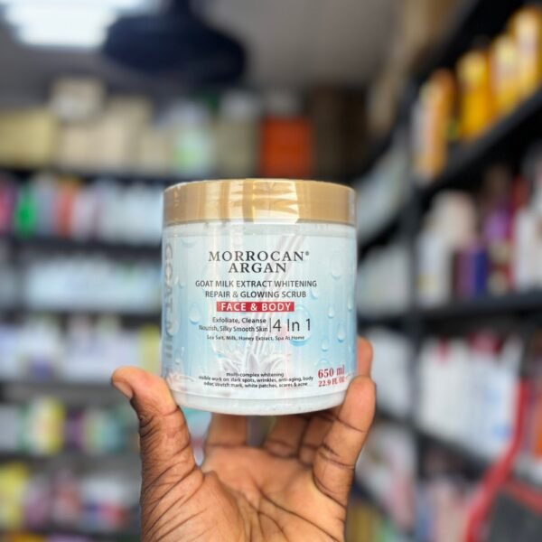 Morrocan argan goat milk extract whitening repair & glowing scrub 650ml
