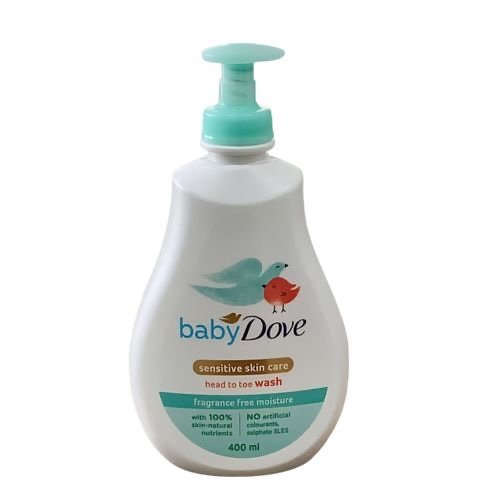 Dove Baby Sensitive Skin Care Fragrance-Free Head to Toe Wash 400ml (UK)