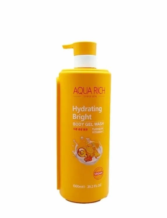 Aqua Rich Hydrating Bright Body Gel Wash With Turmeric And Vitamin C 1000ml