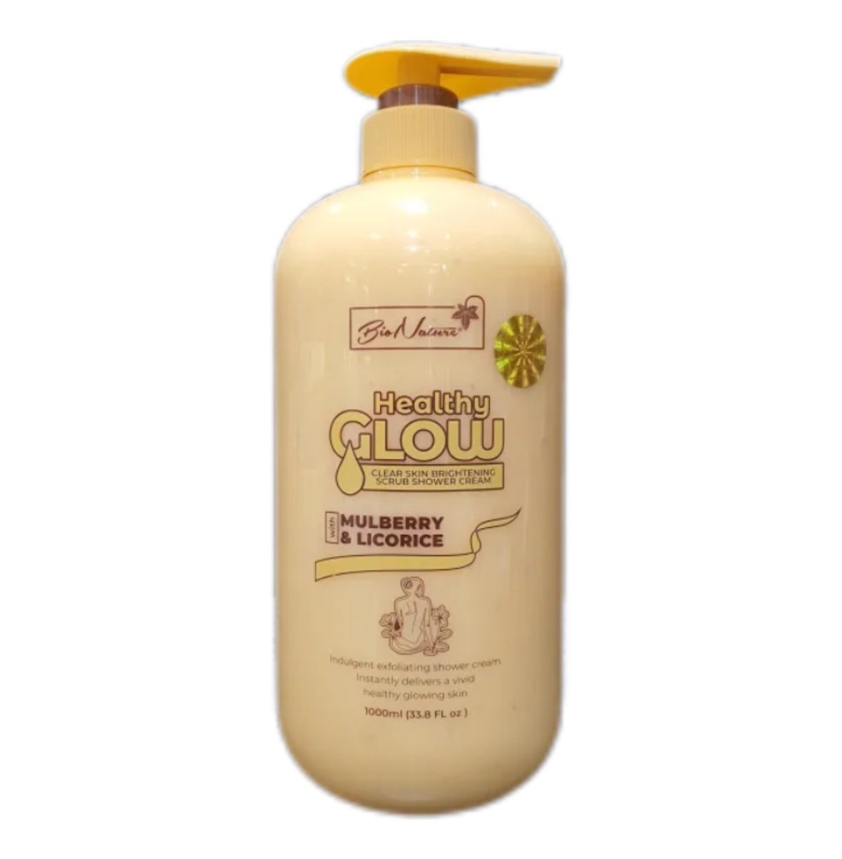 Bio nature healthy glow clear skin brightening scrub shower cream(Mulberry & Licorice)1000ml