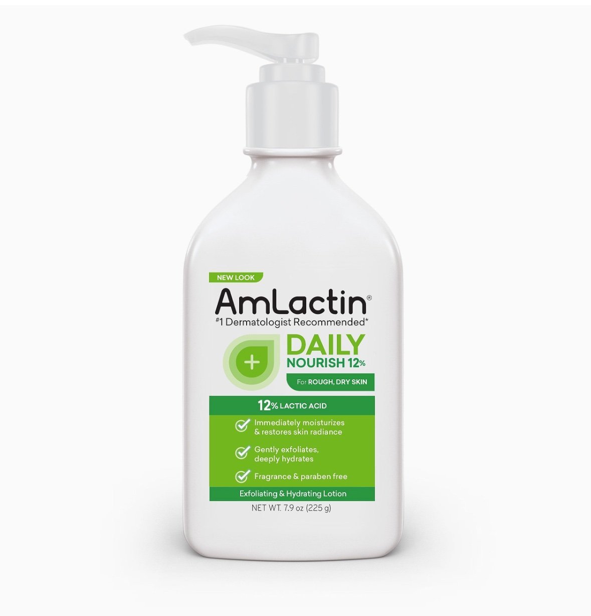 AmLactin Daily Moisturizing Lotion for Dry Skin – 7.9 oz - Body Lotion with 12% Lactic Acid (Packaging May Vary)