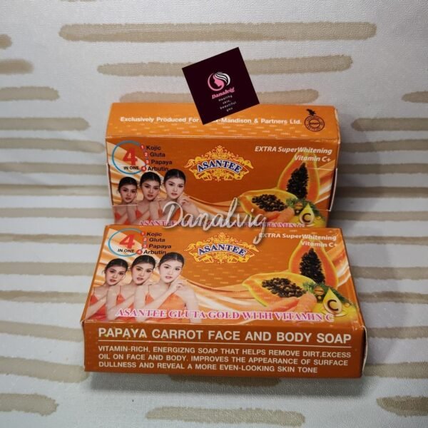 Asantee gluta gold with vitamin c | papaya and carrot bar soap